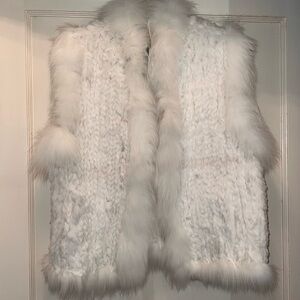 Belle Fare Vintage rabbit fox fur vest